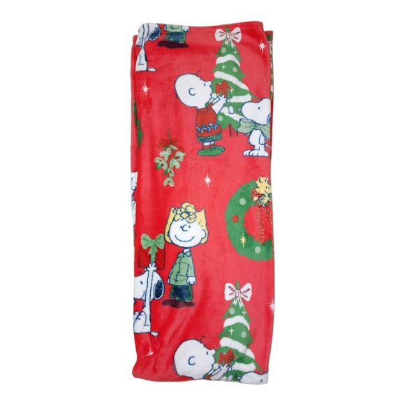 Peanuts Christmas Snoopy & Charlie Brown Plush Throw Blanket 50" X 70" Super Sof - Picture 3 of 8